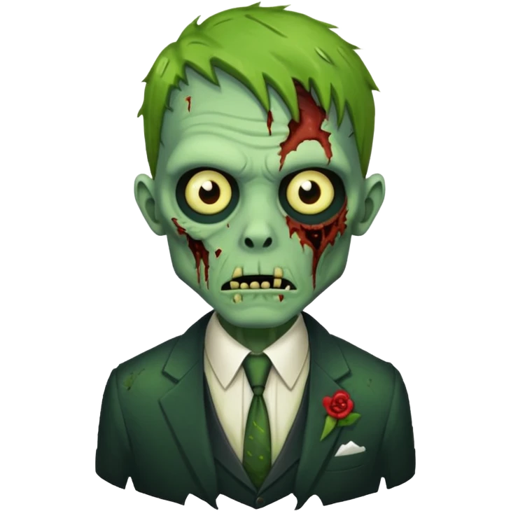 green zombie in a formal suit emoji