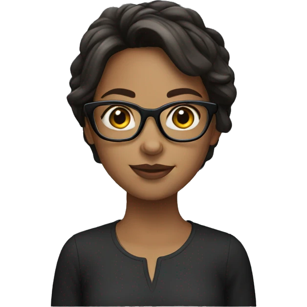 brunette with glasses emoji