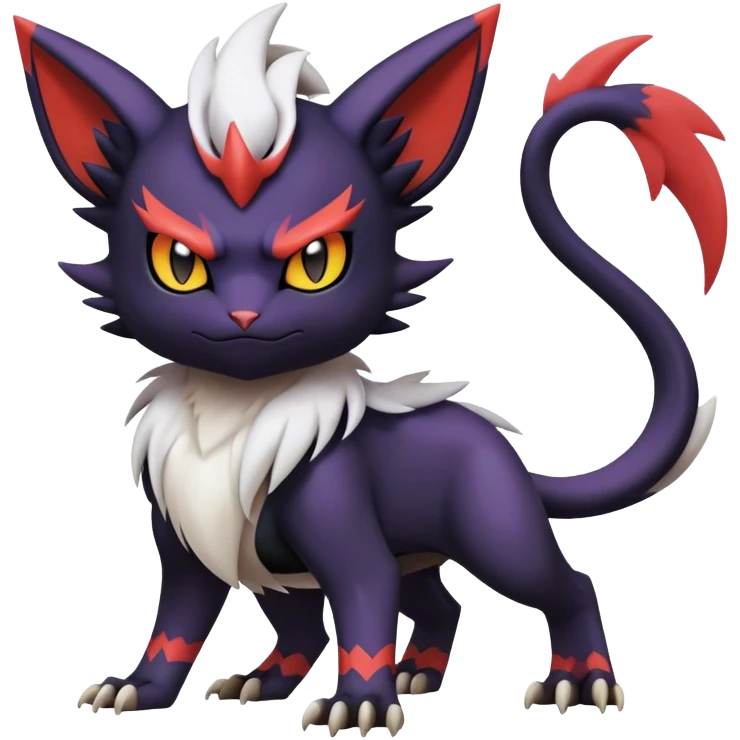 Edgy Cool Kawaii Litten-Noivern-Noibat-Absol-Pokémon Full Body emoji
