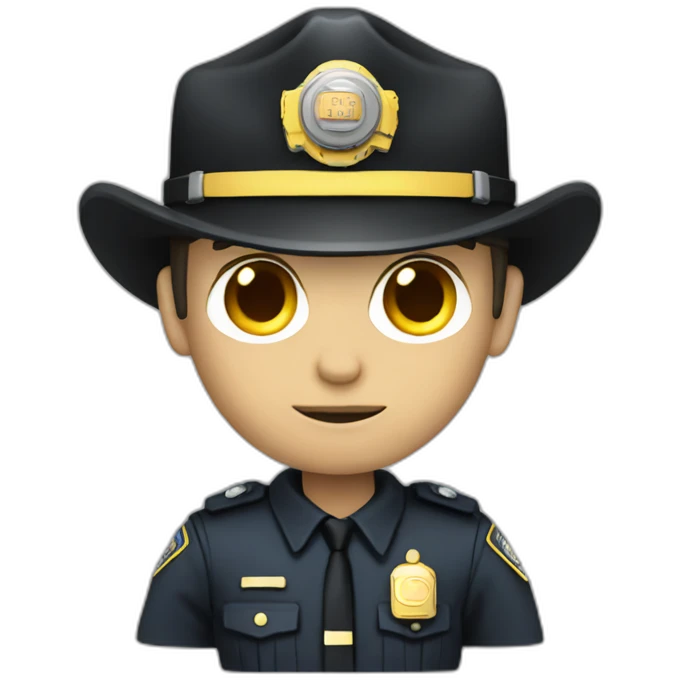 Half robot half cop emoji