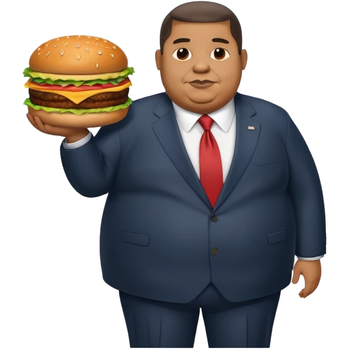 obese obama with giant hamburger emoji