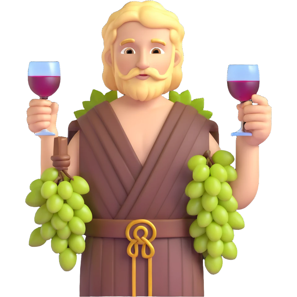 Bacchus Roman god of wine with grapes and wine cup emoji