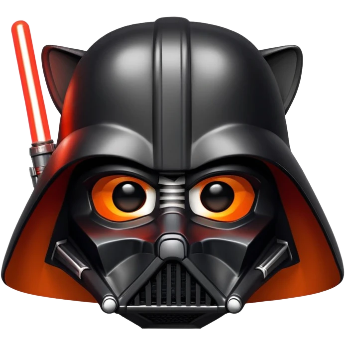 tiger face with Darth Vader helmet and red lightsaber for Twitch emote emoji