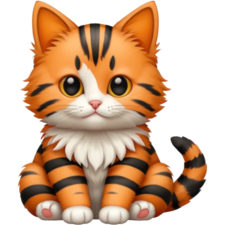 a sitting kitten with stripes emoji