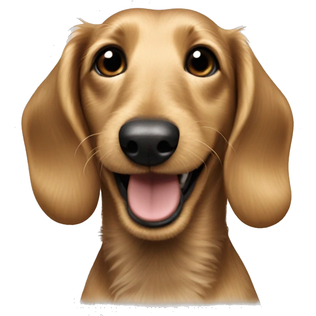 Happy wire-haired dachshund blonde coat emoji