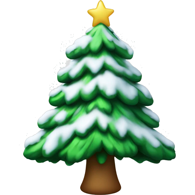 a christmas tree with snow on it emoji