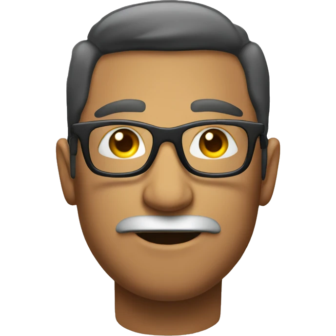 cool face with eyeglass and stubble, no moustache emoji