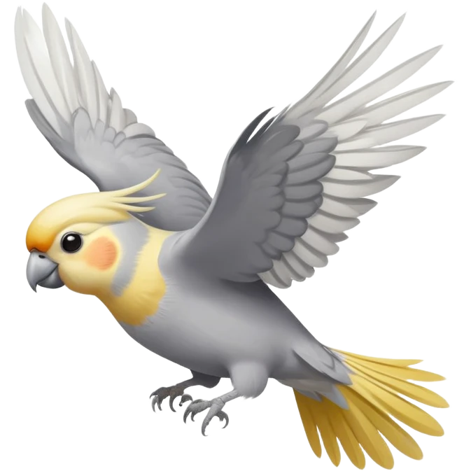 cockatiel bird flying emoji