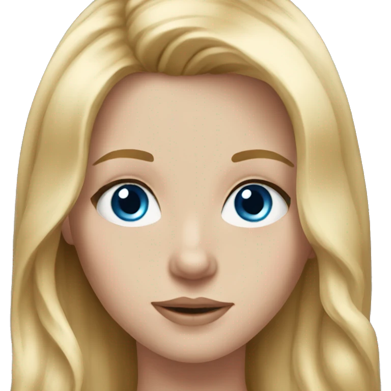 Realistic White girl with long blonde hair and blue eyes  emoji