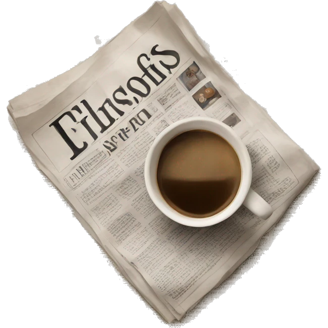 Newspaper and  coffee emoji