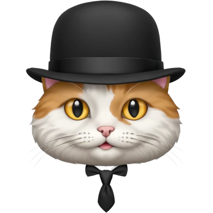 cat with ties and hat emoji