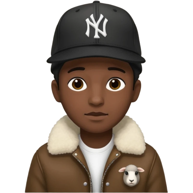 Cappellino New Era New York nero e persona con giubbotto di pecora emoji