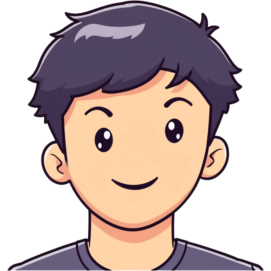 Short black haired male winking with a big smile, young man with short black hair winking one eye and smiling happily emoji