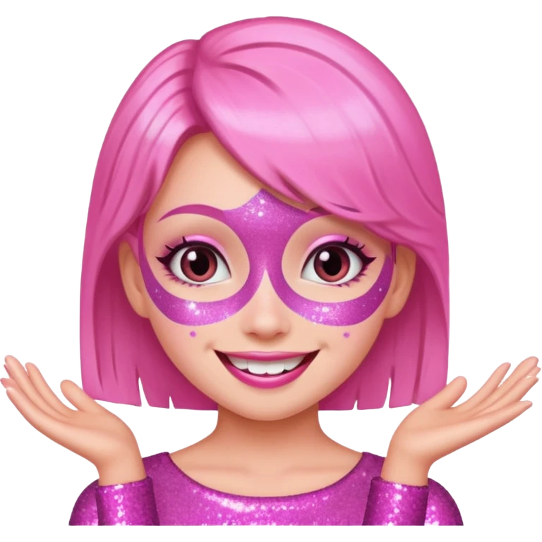 glitter pink girl naughty emoji