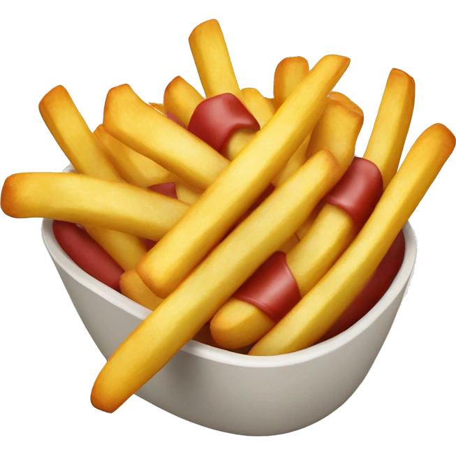 french fries with hotdog in bowl emoji
