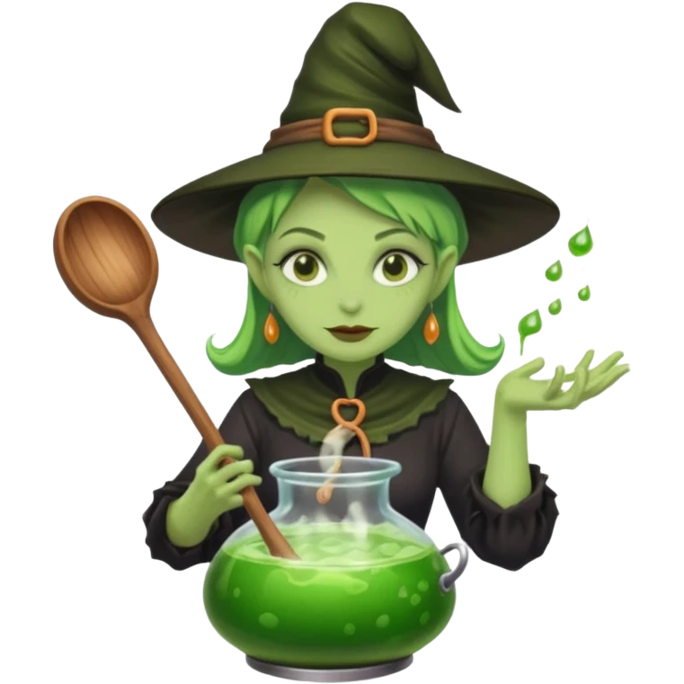 green witch cooking potion emoji