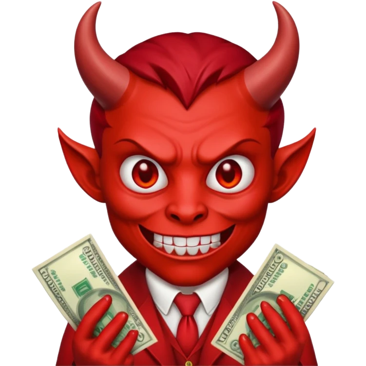 Devil with money  emoji