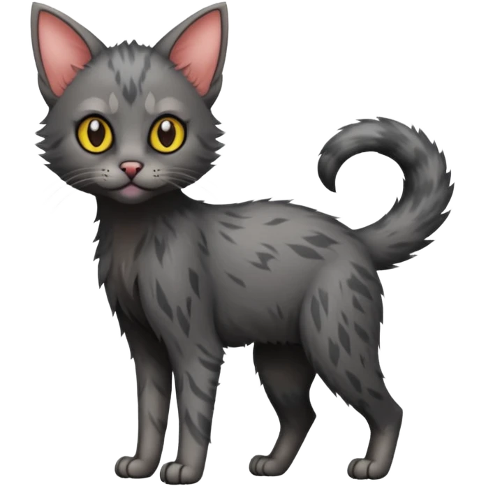 Lykoi cat, full body emoji