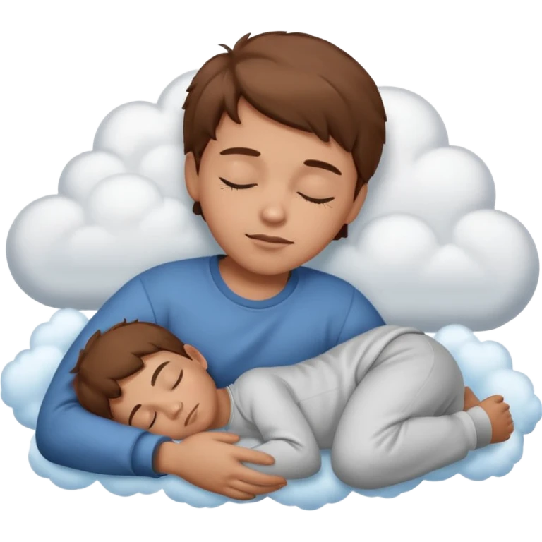 boy sleeping on clouds emoji