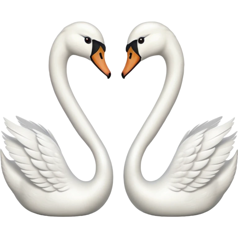 A two swan faced each other emoji