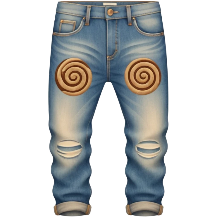 Brown swirled denim jeans emoji