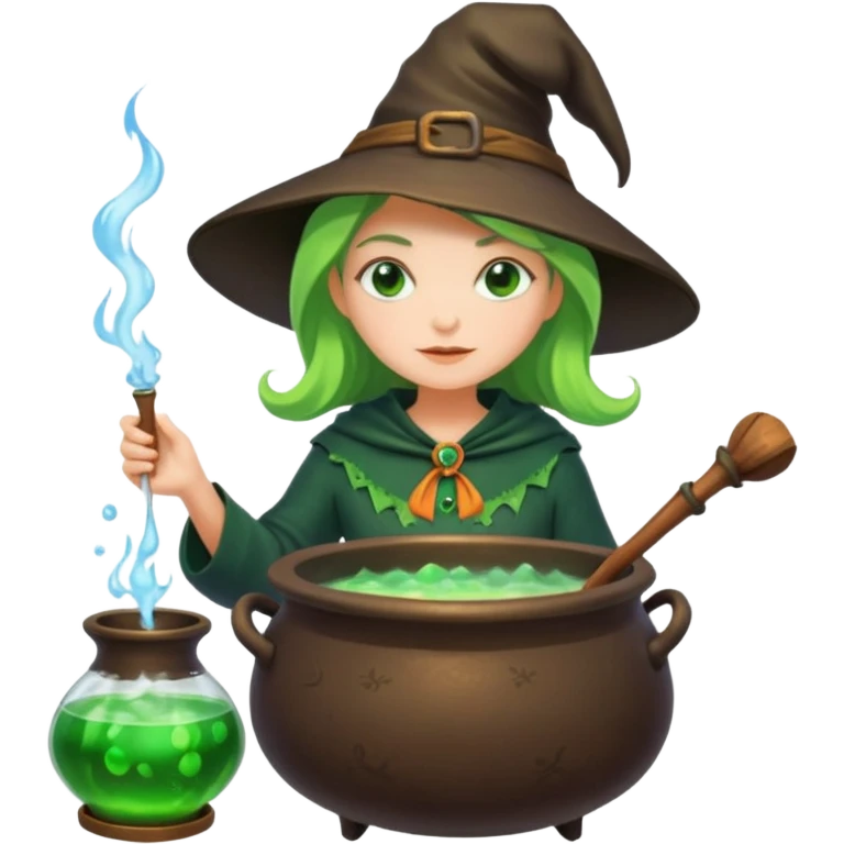 green witch cooking potion emoji