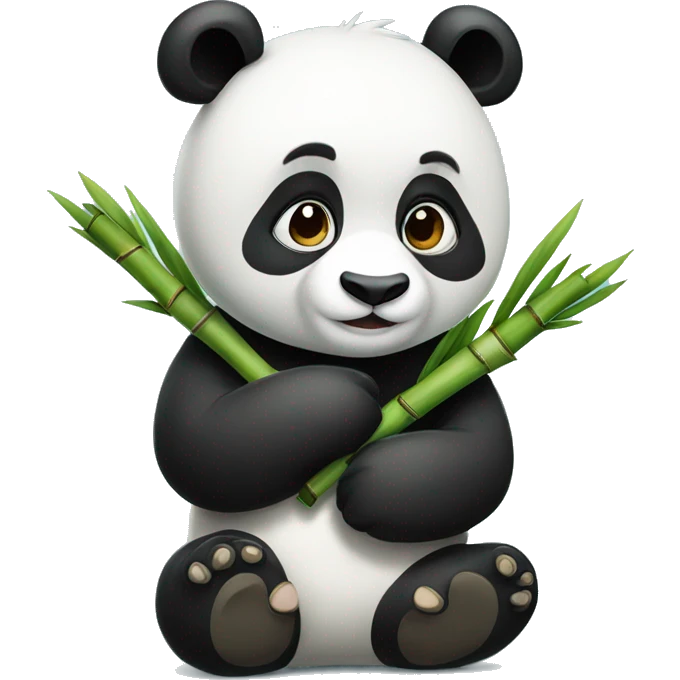 Panda eating bamboos  emoji