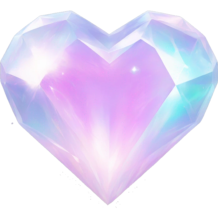 Pastel White iridescent nebula diamond heart emoji