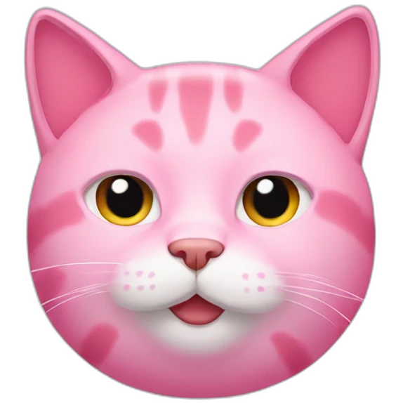 Pink cat blink sleeping emoji