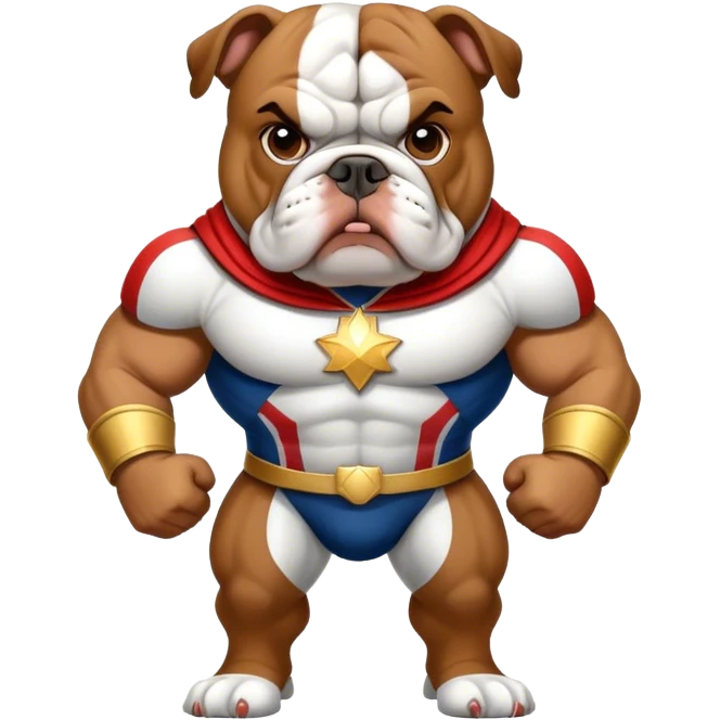 bulldog ingles traje héroe emoji