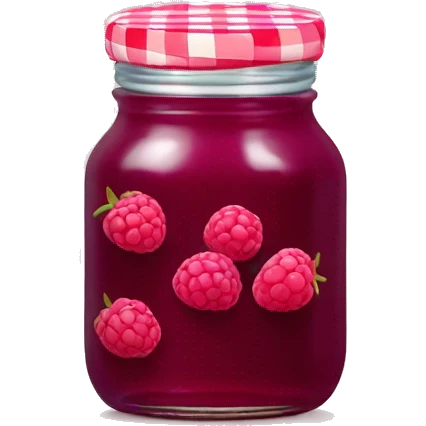 Raspberry jam jar checkered lid emoji