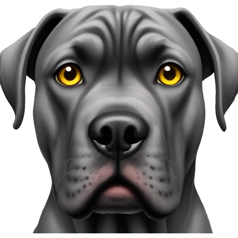 Grey Cane Corso with Yellow eyes emoji