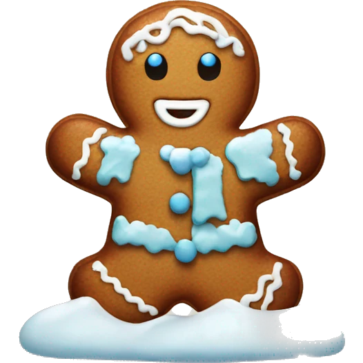 Gingerbread with snow emoji