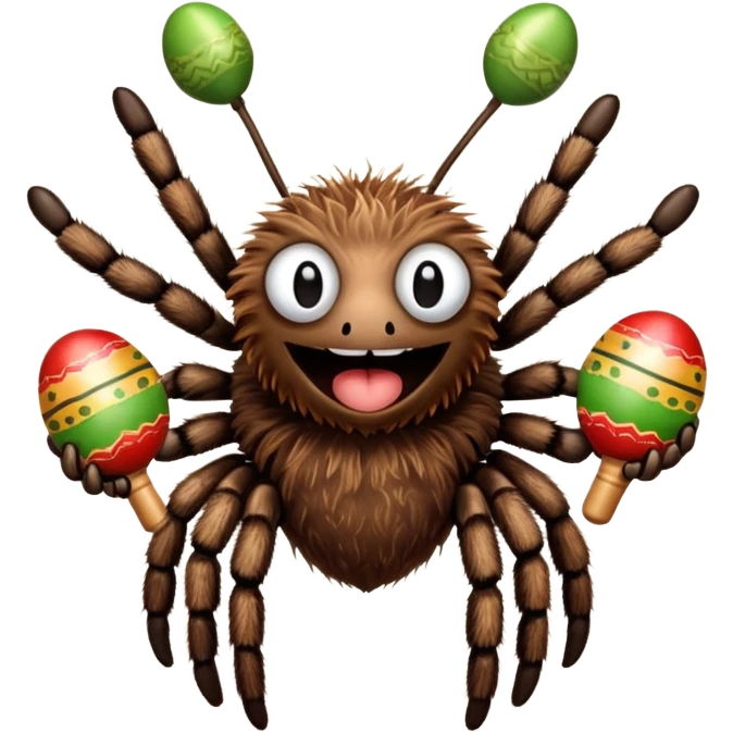 Tarantula holding maracas emoji