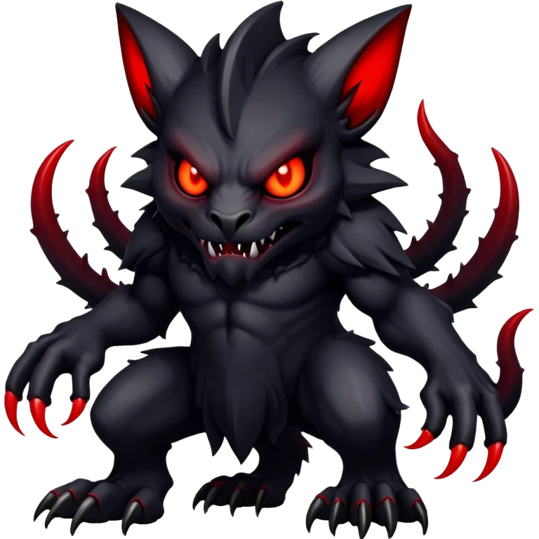  Dark black evil Fakémon-Wickerbeast-creature (full body) emoji