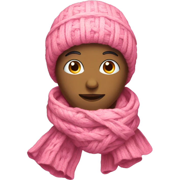 A pink winter scarf emoji