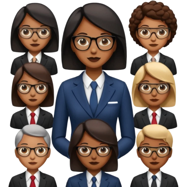 black women in suits wearing glasses emoji