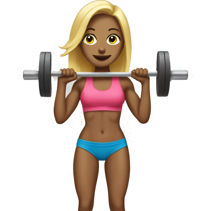 fit and skinny weight lifting blonde girl emoji
