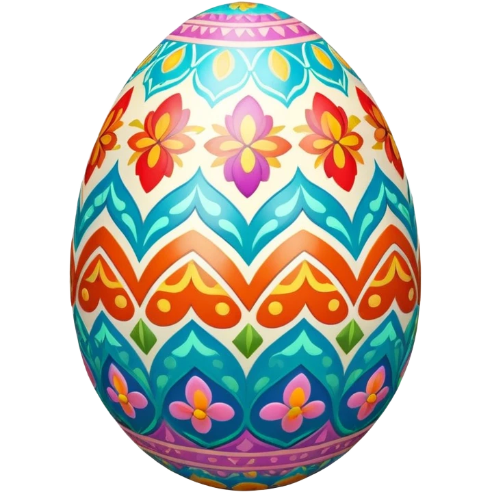 Colorful Easter egg with patterns emoji