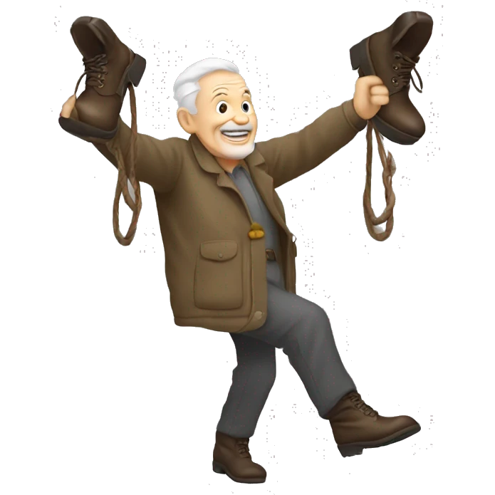 old man hanging boots emoji