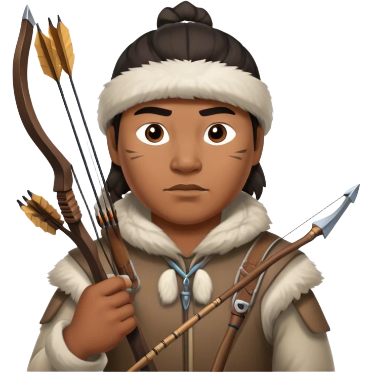 Inuit hunter holding bow and arrows emoji