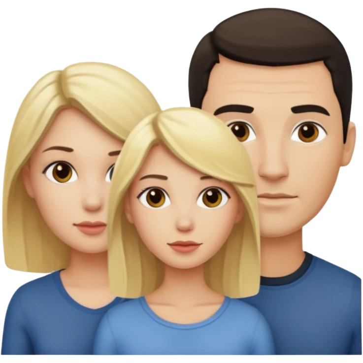 Two blonde women and a man with skin head and dark hair  emoji