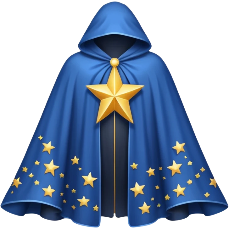 a fantasy  magic, white color with star pattern cloak emoji