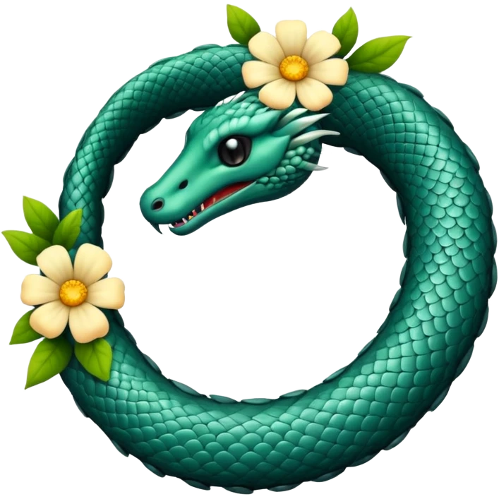 ouroboros serpent made of flowers emoji