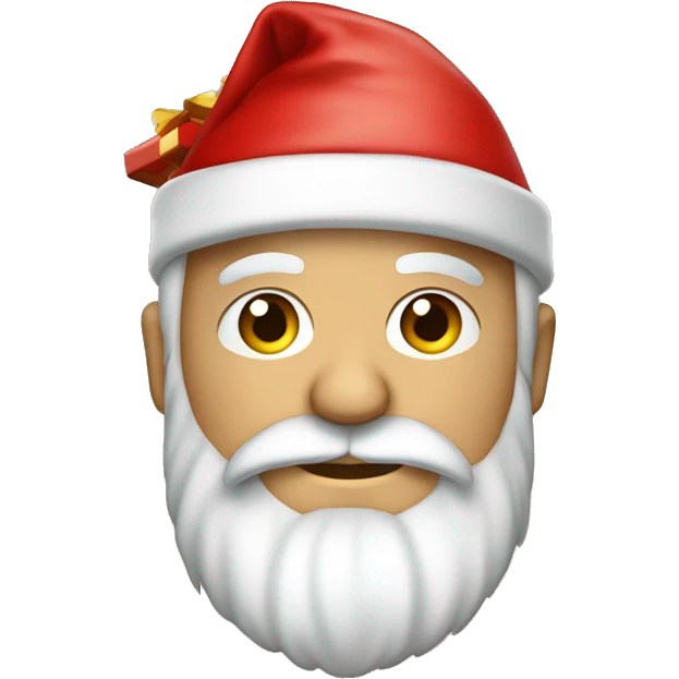 père Noël avec cadeau est costume rouge et barbe blanche emoji