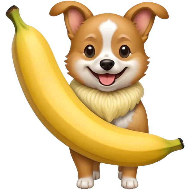 Dog wearing banana Hodoș  emoji