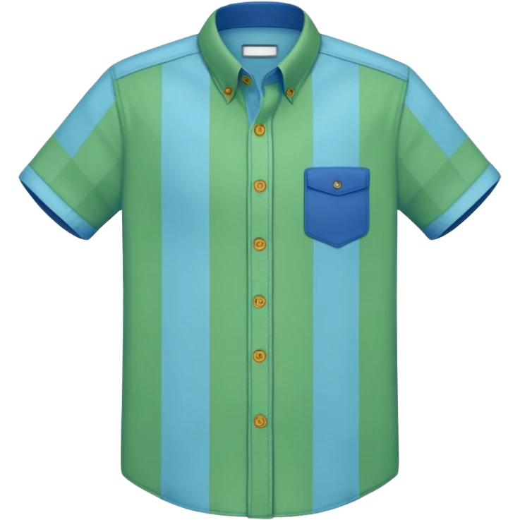 Camisa xadrez social no verde e azul emoji