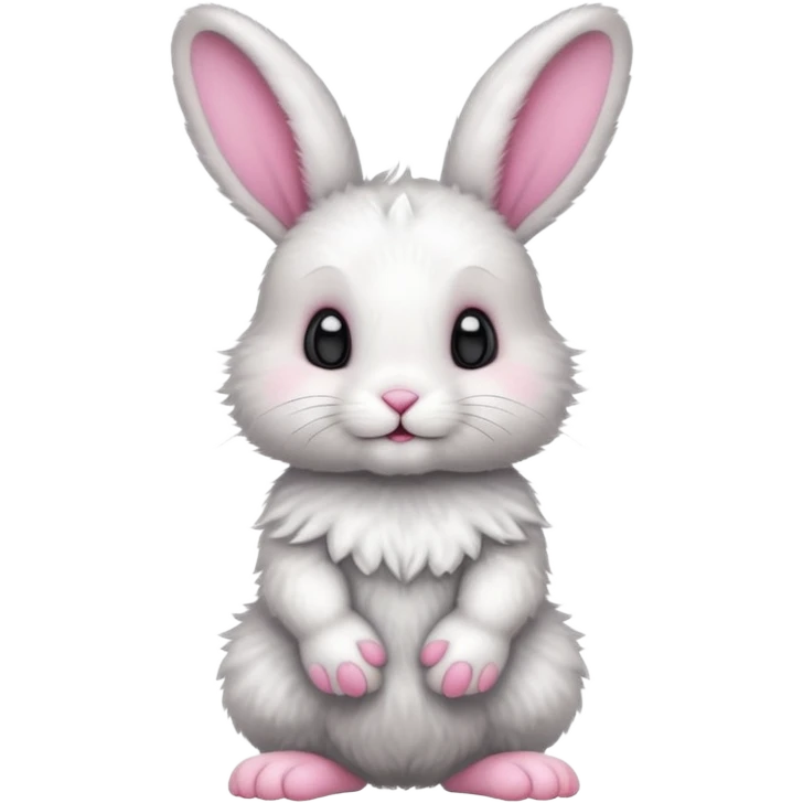 a white and black baby rabbit staying on its legs emoji