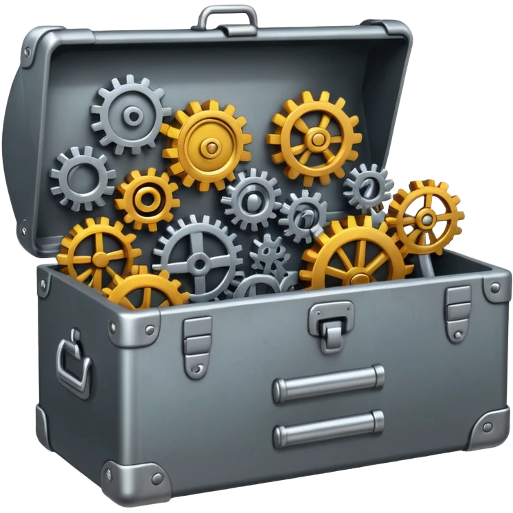 toolbox with mixed mechanisms emoji style emoji