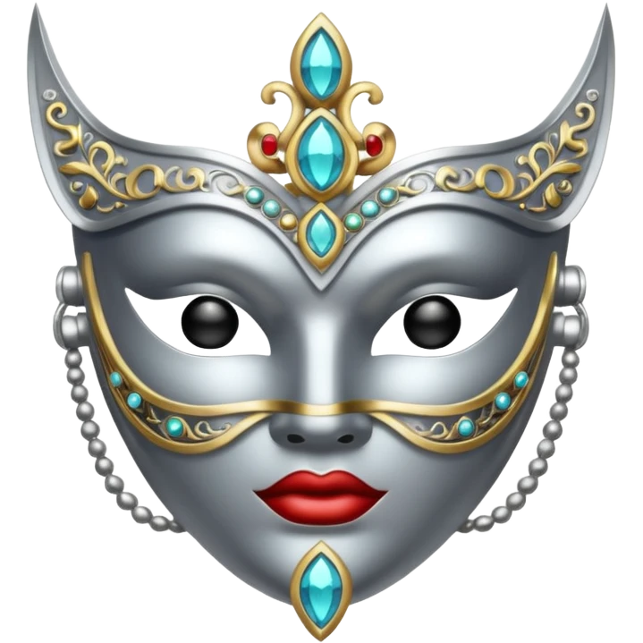 silver mask with gems emoji